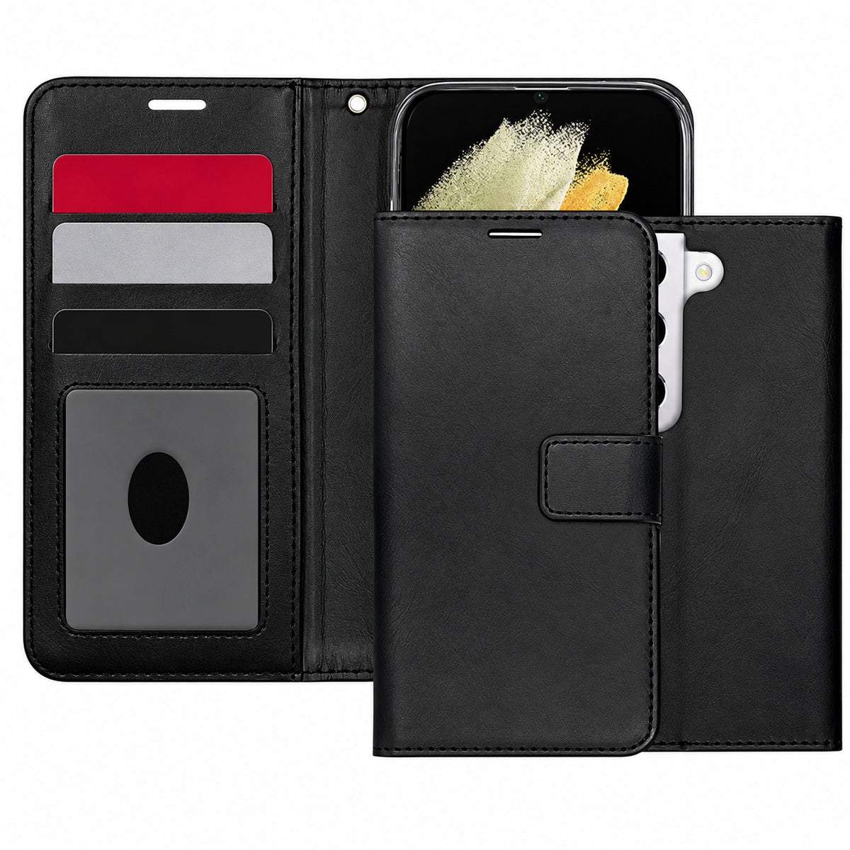 Photo ID Wallet for Samsung Galaxy S21 FE - Black