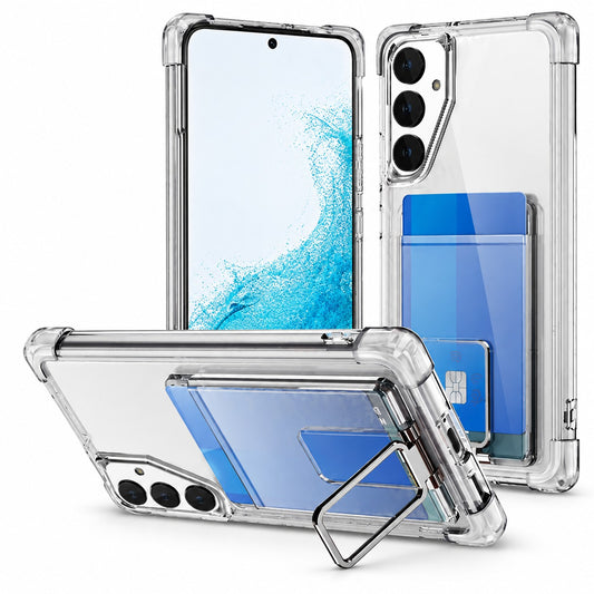 Edge Card Holder w Stand for Samsung Galaxy S24 Plus - Clear