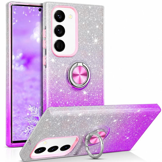 Purple/Silver Samsung Galaxy A26 phone case, 3-in-1 Glitter with Ring Case design