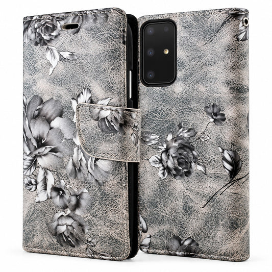 Floral Wallet Case for Samsung Galaxy S20 - Grey
