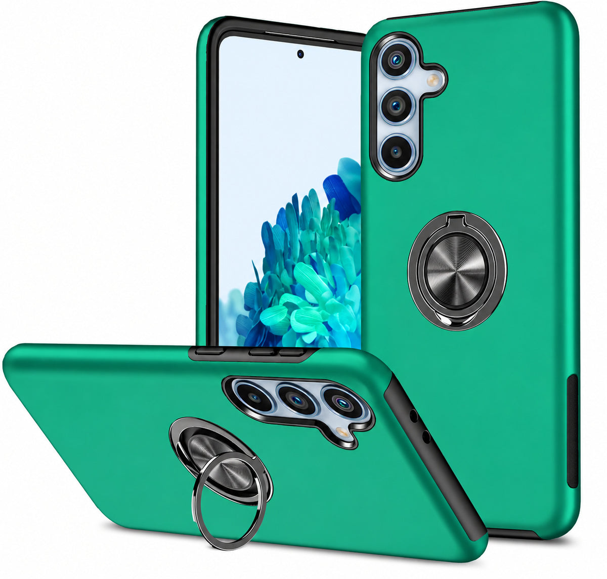 Swirl Invisible Ring Case for Samsung Galaxy A37 - Midnight Green