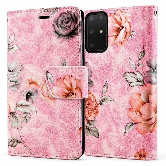 Floral Wallet Case for Samsung Galaxy S20 - Light Pink