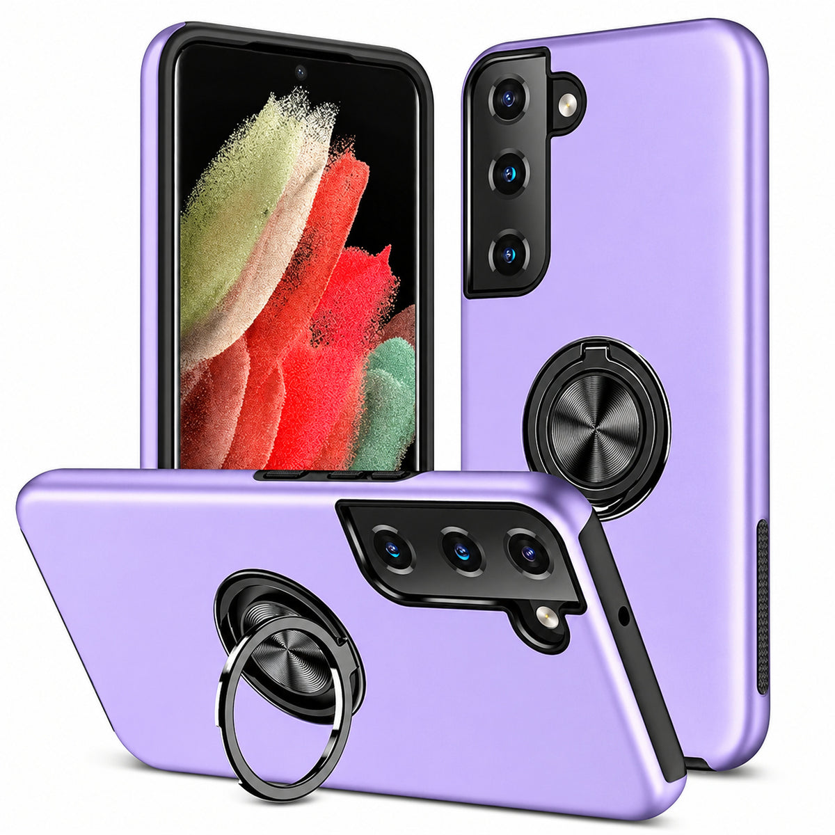 Swirl Invisible Ring Case for Samsung Galaxy S21 FE - Light Purple