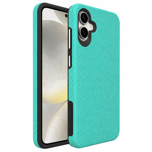 Teal Samsung Galaxy A07 phone case, Triangle Case design, geometric triangle pattern