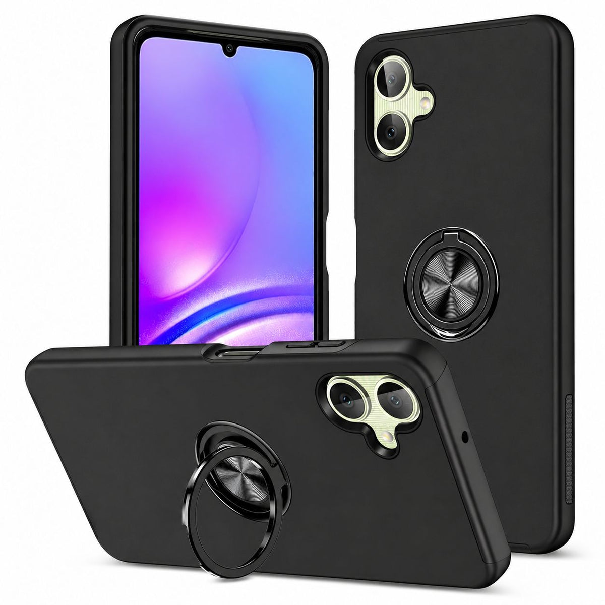 Swirl Invisible Ring Case for Samsung Galaxy A07 - Black