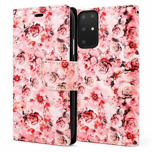 Floral Wallet Case for Samsung Galaxy S20 - Peach