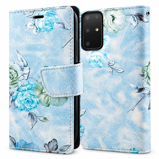 Floral Wallet Case for Samsung Galaxy S20 - Blue