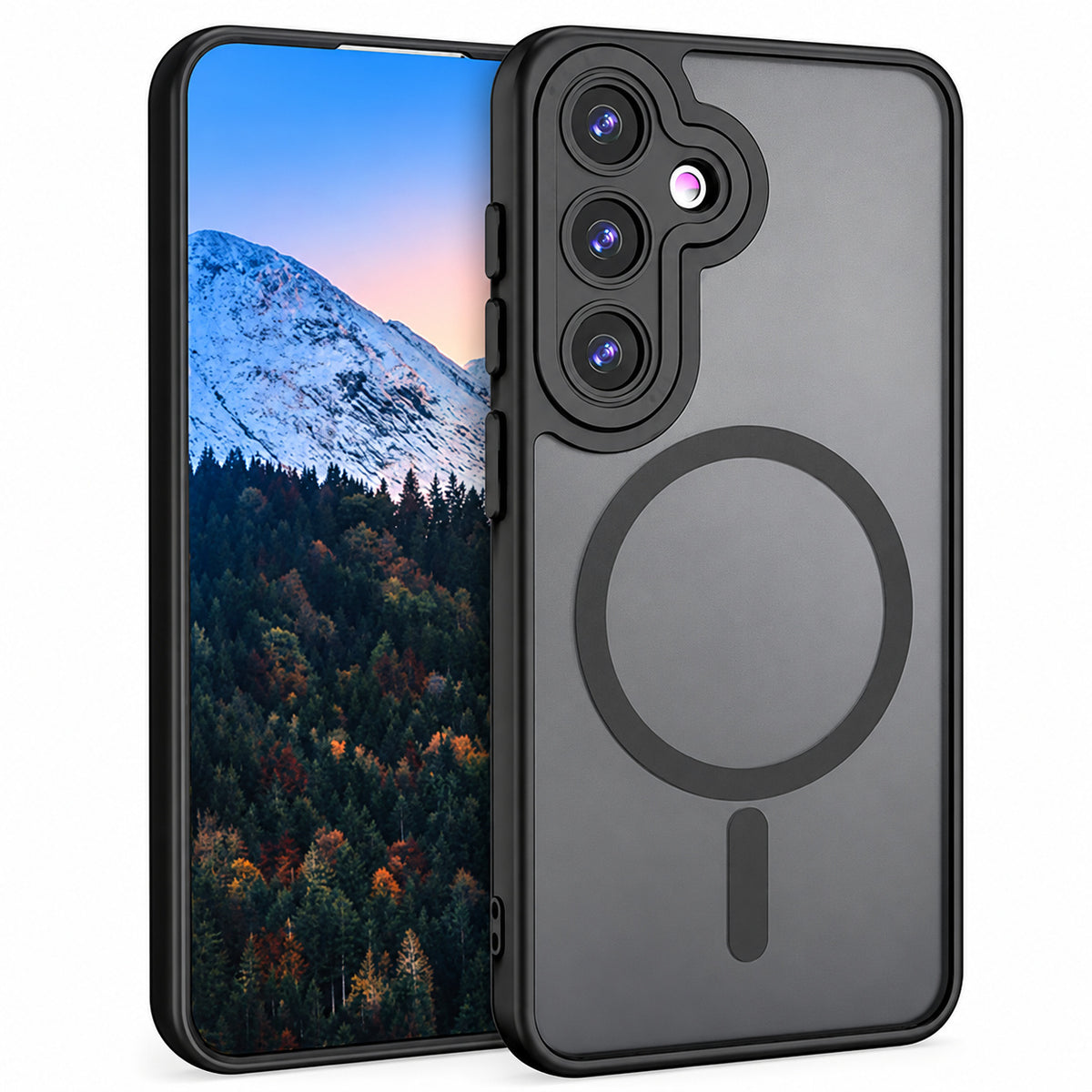 Matt Rubberized Magsafe Case for Samsung Galaxy A37 - Black