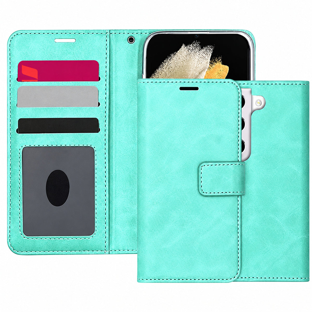 Photo ID Wallet for Samsung Galaxy S22 - Teal