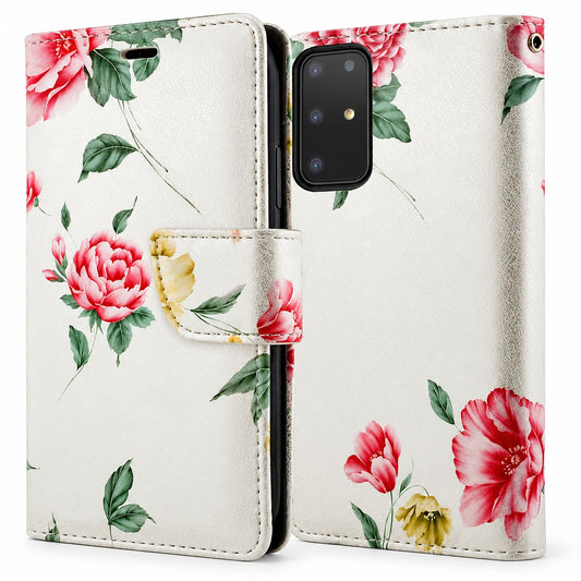 Floral Wallet Case for Samsung Galaxy S20 - Silver