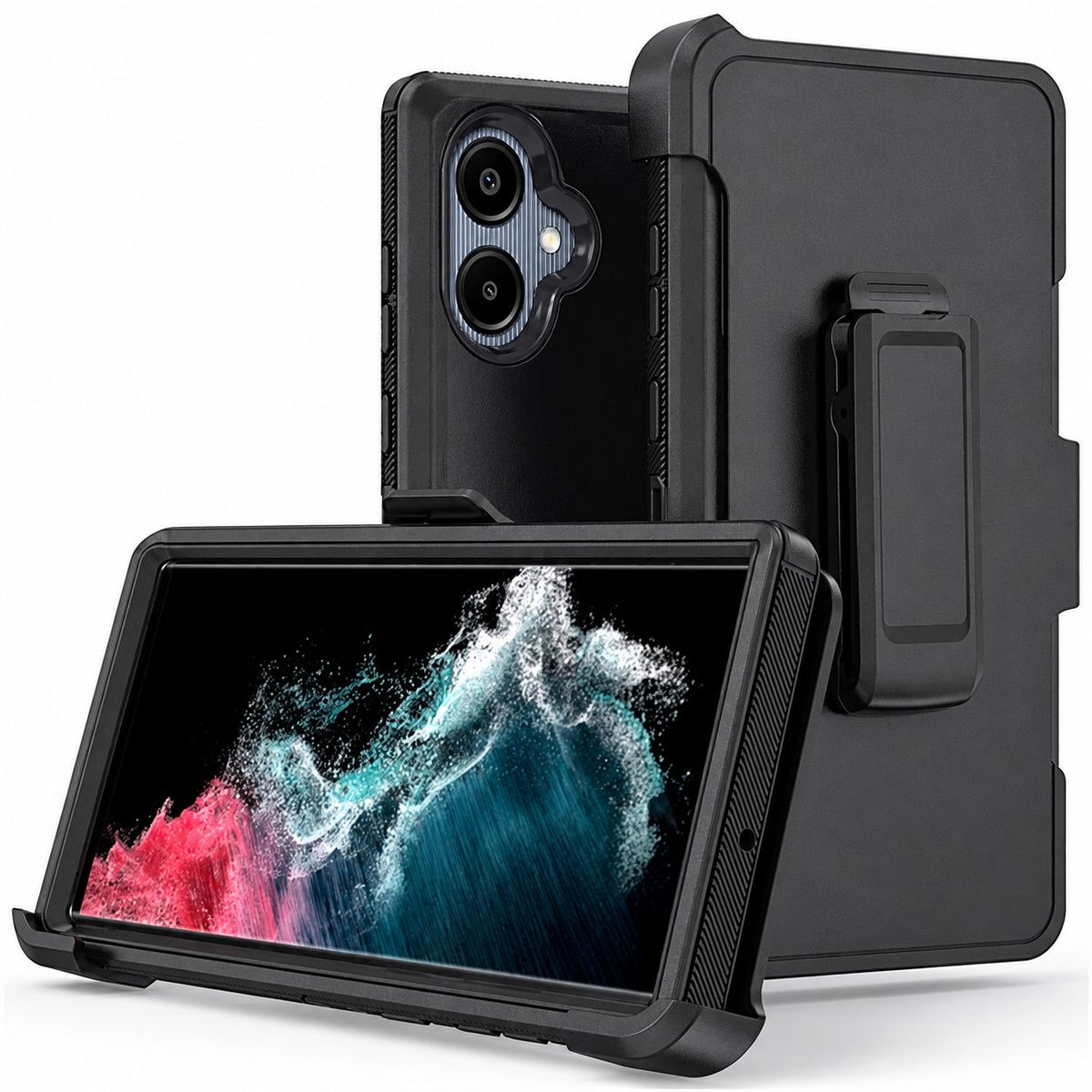 Triple Protection W/ Clip for Samsung Galaxy A07 - Black