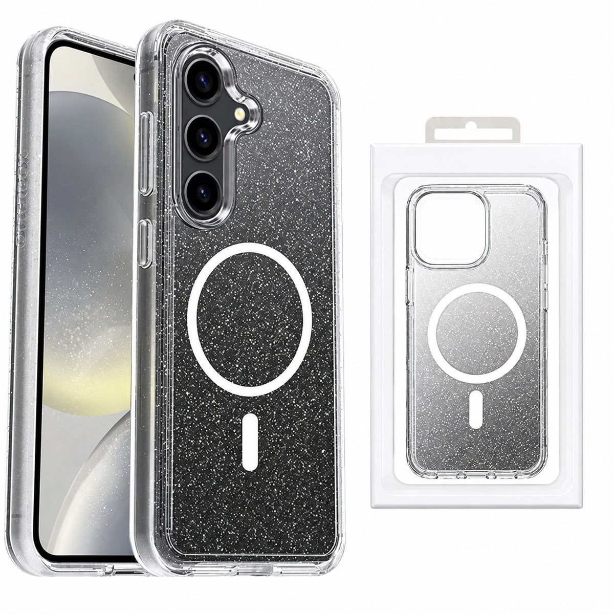 Premium Magsafe Symm Case for Samsung Galaxy S24 - Clear Sparkly