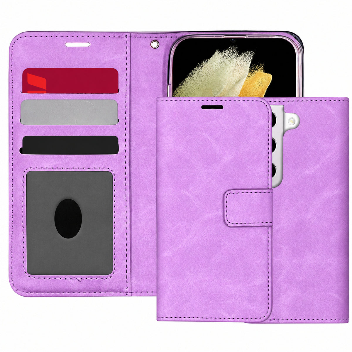 Photo ID Wallet for Samsung Galaxy S22 - Purple