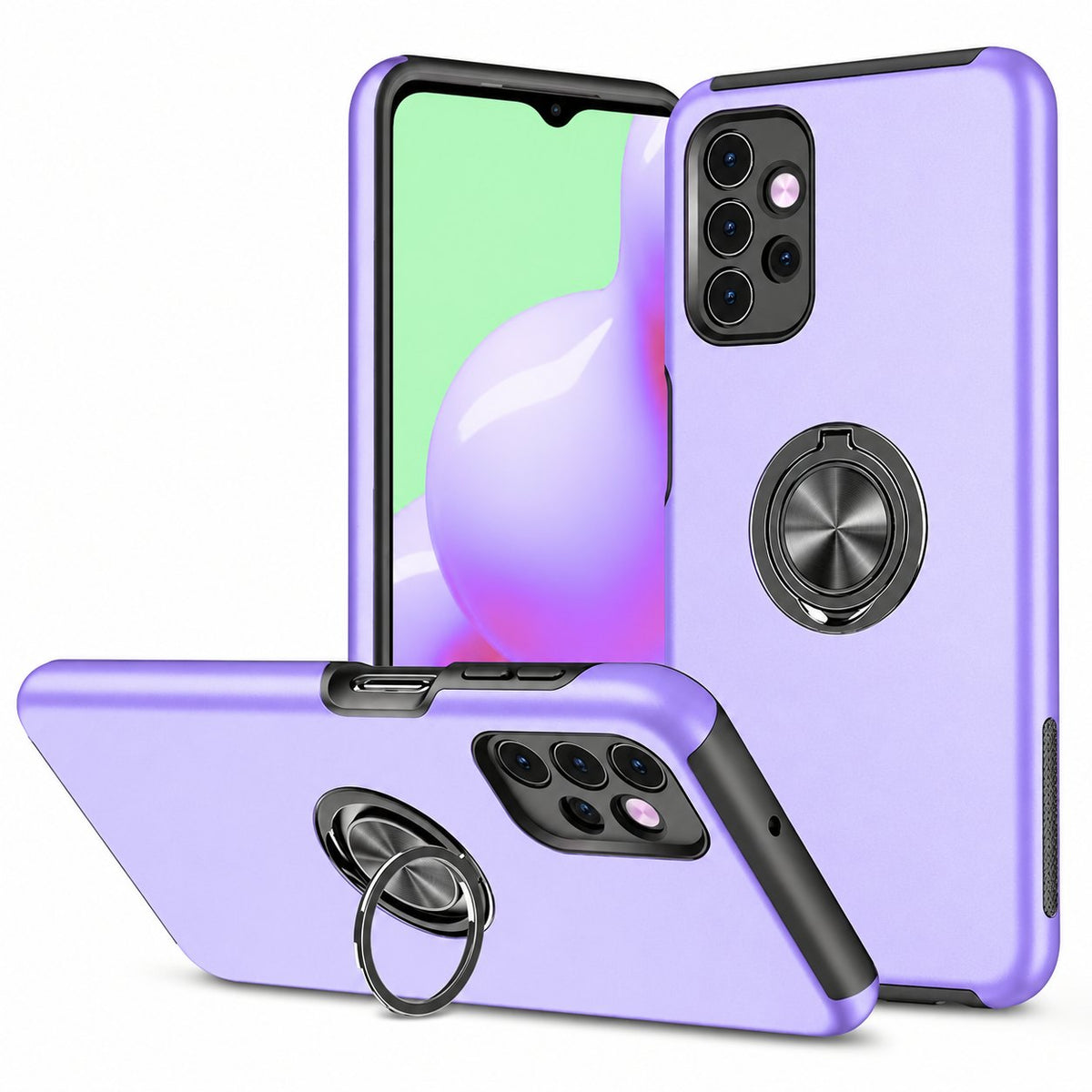 Swirl Invisible Ring Case for Samsung Galaxy A51 - Light Purple