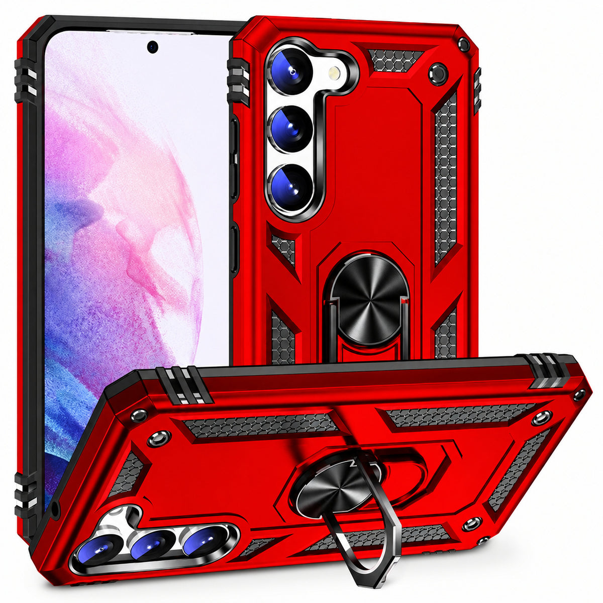 Anti-Drop Hybrid Case for Samsung Galaxy S23 - Red