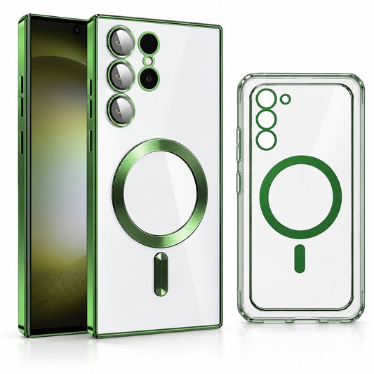 MagSafe Luxury Electroplated Case for Samsung Galaxy S24 Ultra - Midnight Green