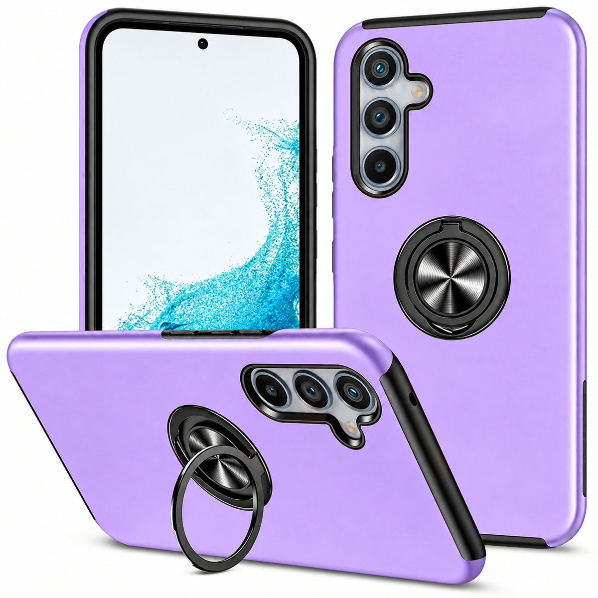 Swirl Invisible Ring Case for Samsung Galaxy S24 - Light Purple