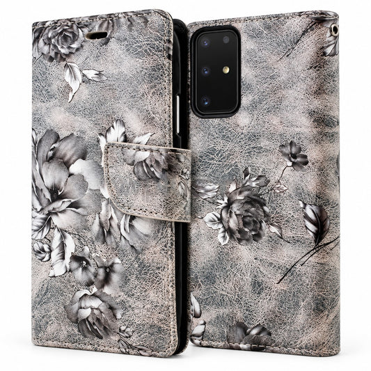 Floral Wallets for Samsung Galaxy S20 Ultra - Grey