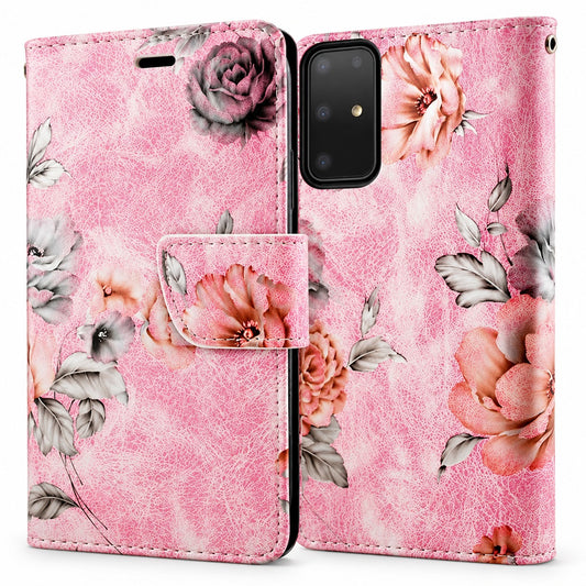 Floral Wallets for Samsung Galaxy S20 Ultra - Light Pink