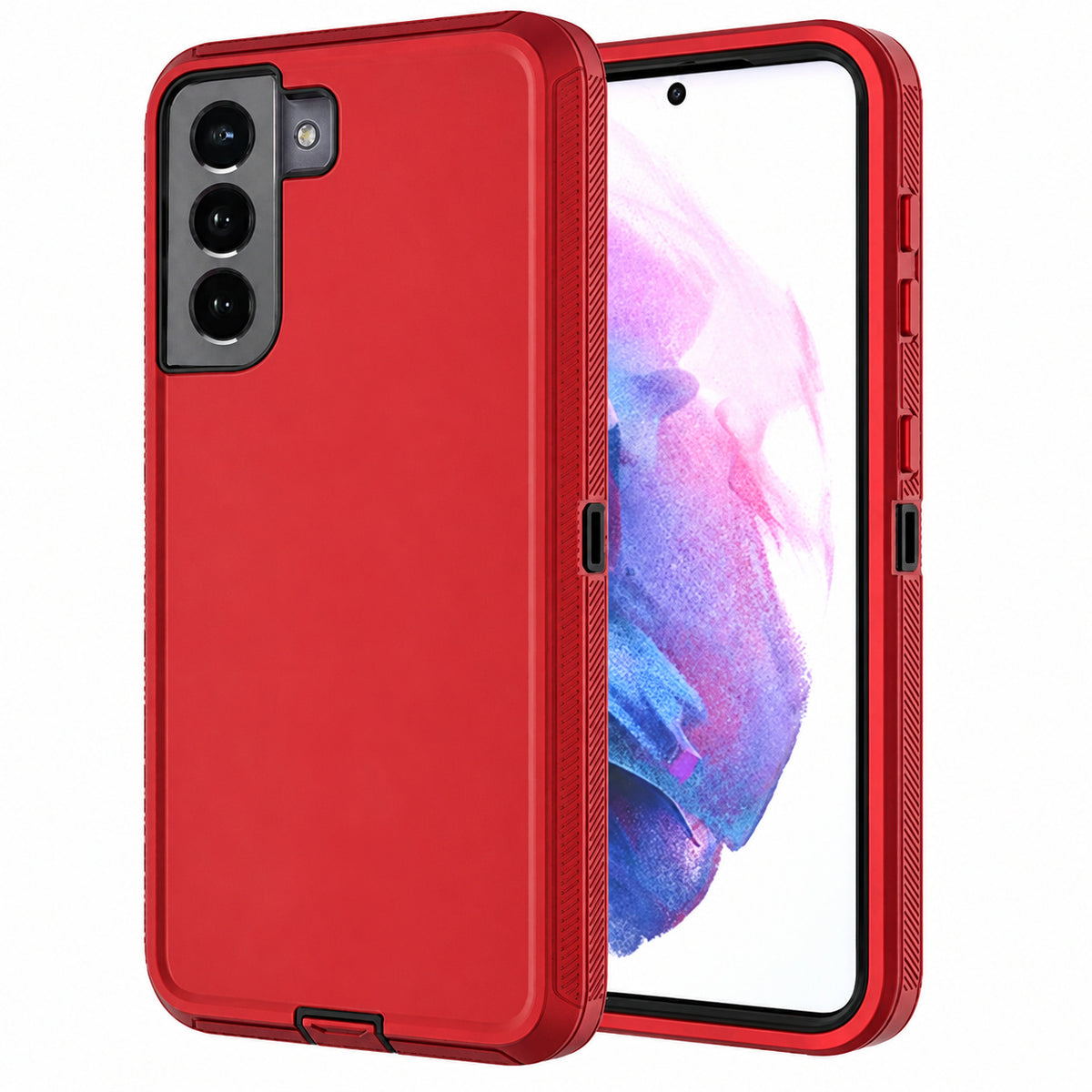 Triple Protection Case for Samsung Galaxy S22 - Red