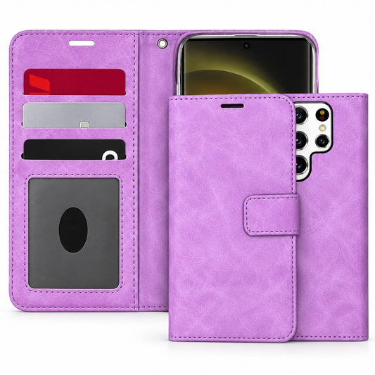 Photo ID Wallet for Samsung Galaxy S23 Ultra - Purple