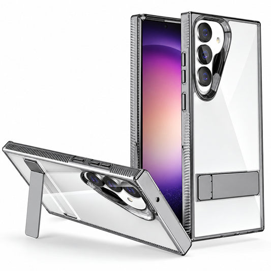 3-Angle Metal Stand Case for Samsung Galaxy S25 Plus - Black