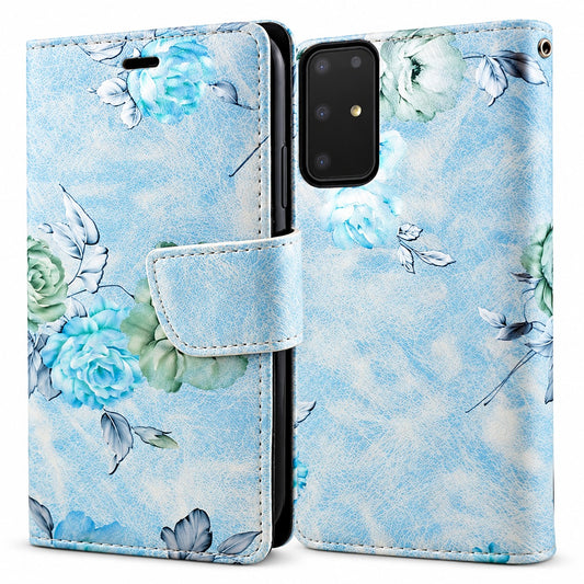 Floral Wallets for Samsung Galaxy S20 Ultra - Blue