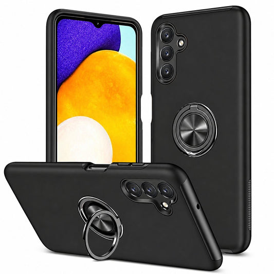 Black Samsung Galaxy A13 5G / A04S phone case, Swirl Invisible Ring Case design, ring design mobile phone cover