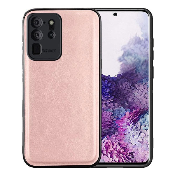 Pleather Case for Samsung Galaxy S20 Ultra - Rose Gold