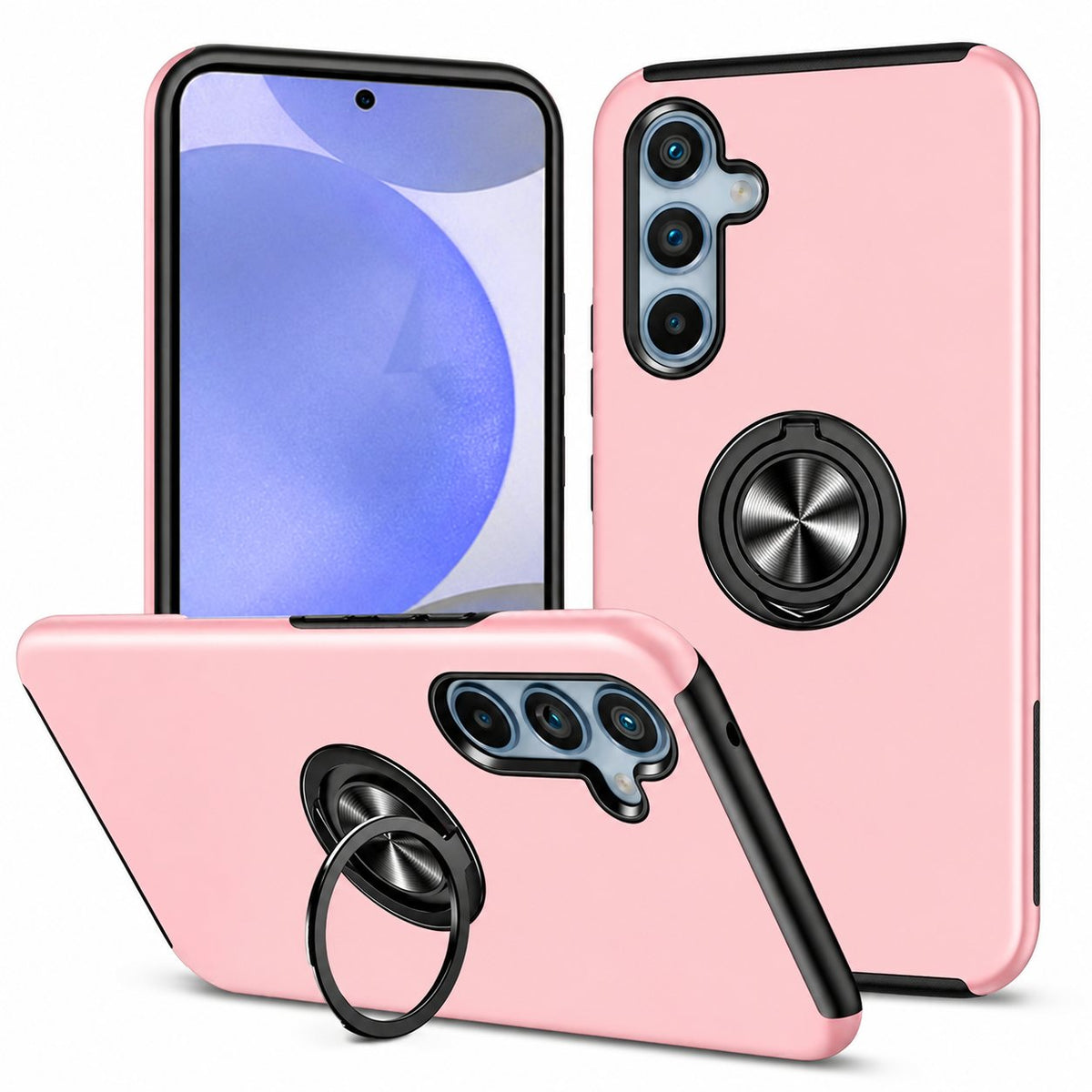 Swirl Invisible Ring Case for Samsung Galaxy A27 - Rose Gold