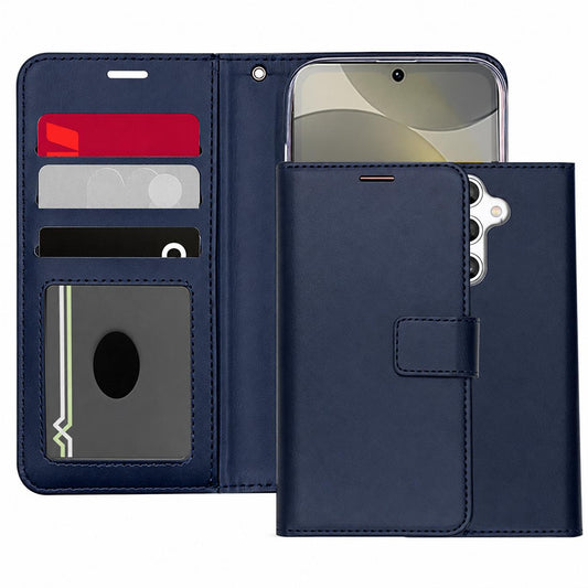 Navy Samsung Galaxy A26 wallet phone case, Photo ID Wallet design, wallet-style mobile phone cover