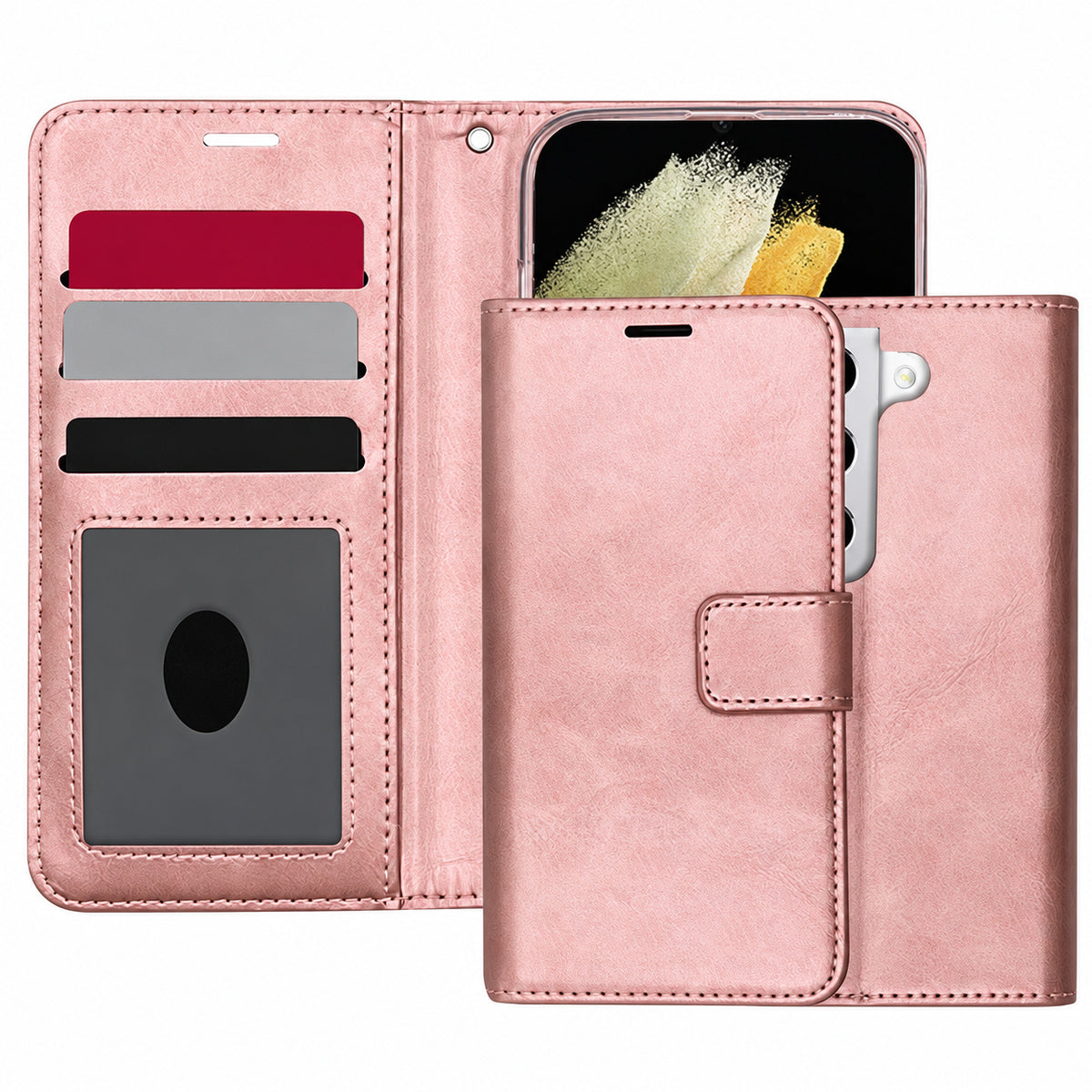 Photo ID Wallet for Samsung Galaxy S23 - Rose Gold