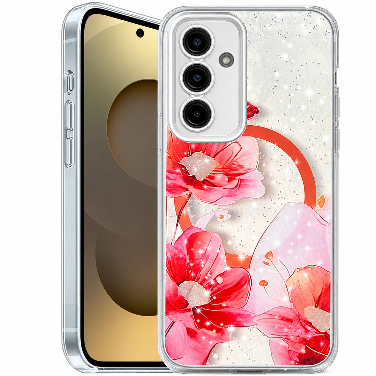 MagSafe Floret Case Samsung Galaxy S25 FE - Red Flowers