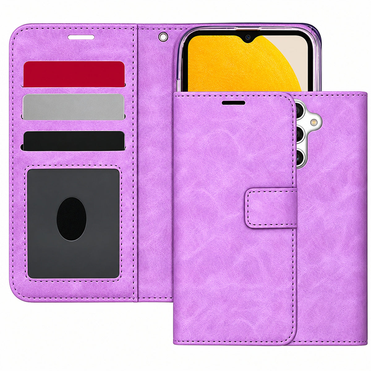 Photo ID Wallet for Samsung Galaxy S23 FE - Purple