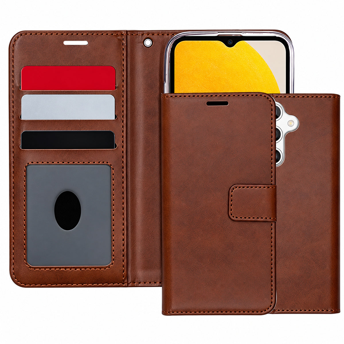 Photo ID Wallet for Samsung Galaxy S23 FE - Brown