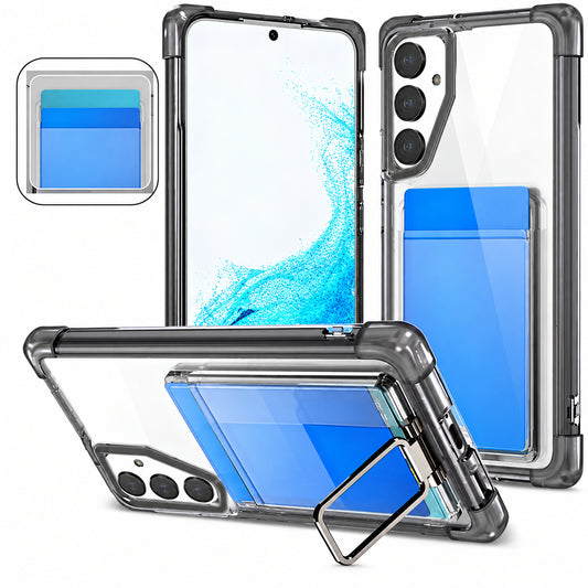 Edge Card Holder w Stand for Samsung Galaxy S25 Plus - Black