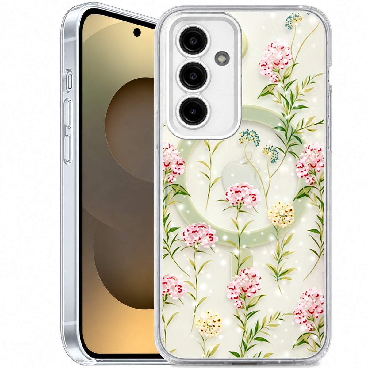 MagSafe Floret Case Samsung Galaxy S25 FE - Green leaf