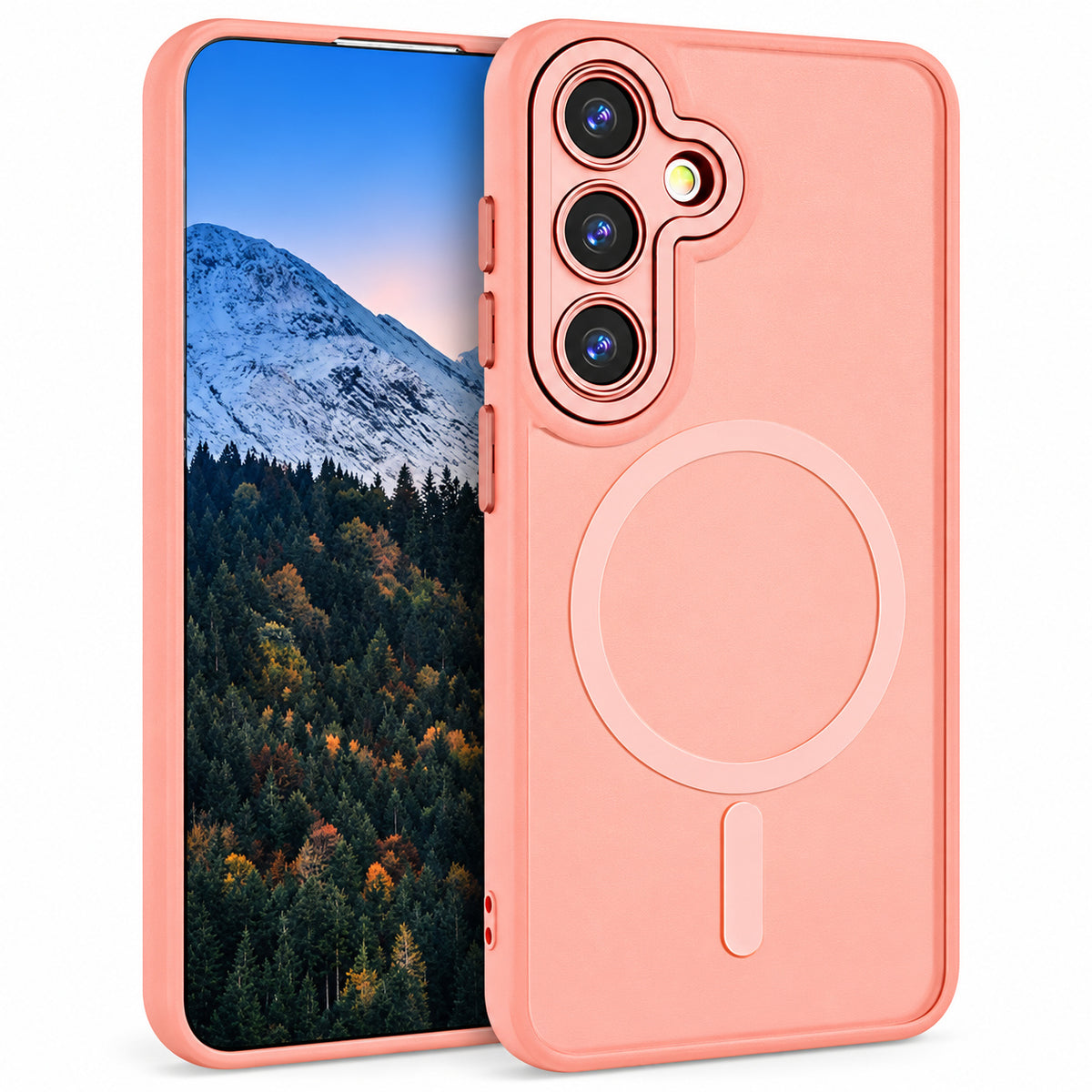 Matt Rubberized MagSafe Case for Samsung Galaxy S26 FE - Rose Gold