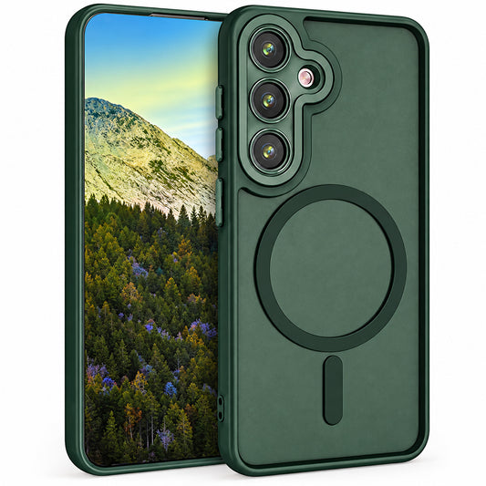 Matt Rubberized MagSafe Case for Samsung Galaxy S26 FE - Midnight Green