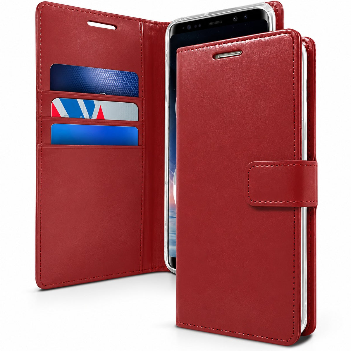 BlueMoon Diary (Goospery) Case for Samsung Galaxy S22 Plus - Wine