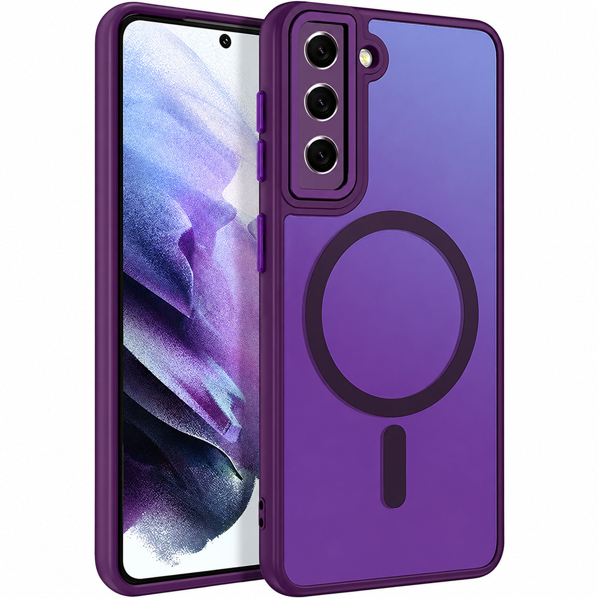 Matt Rubberized Magsafe Case for Samsung Galaxy S21 - Deep Purple