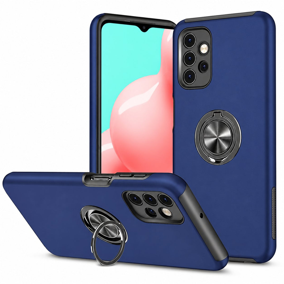 Swirl Invisible Ring Case for Samsung Galaxy A51 - Navy