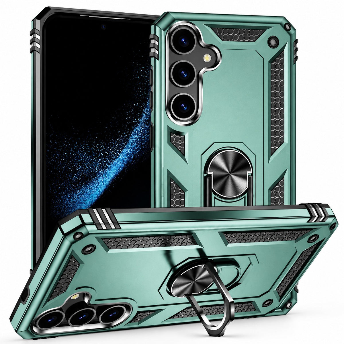 Anti-Drop Hybrid Case for Samsung Galaxy S24 Plus - Midnight Green