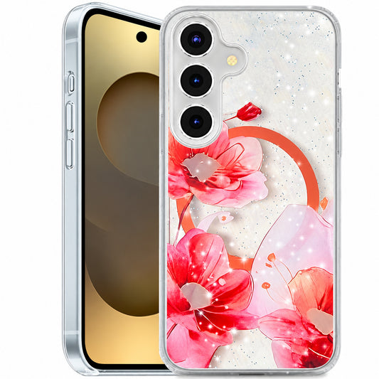 MagSafe Floret Case Samsung Galaxy S26 Plus - Red Flower