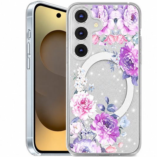 MagSafe Floret Case Samsung Galaxy S26 Plus - Purple Flower