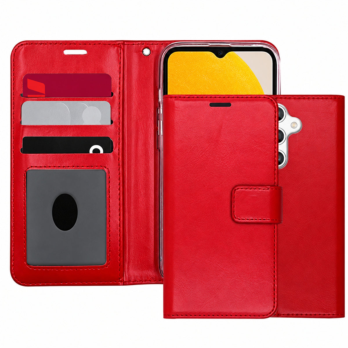 Photo ID Wallet for Samsung Galaxy A35 5G - Red