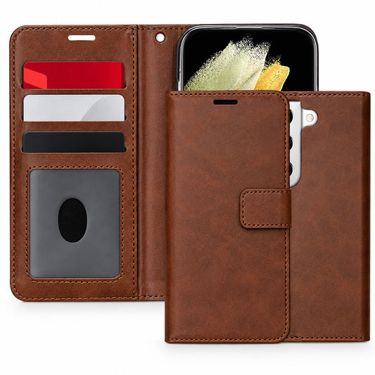 Photo ID Wallet Case for Samsung Galaxy S22 Plus - Brown