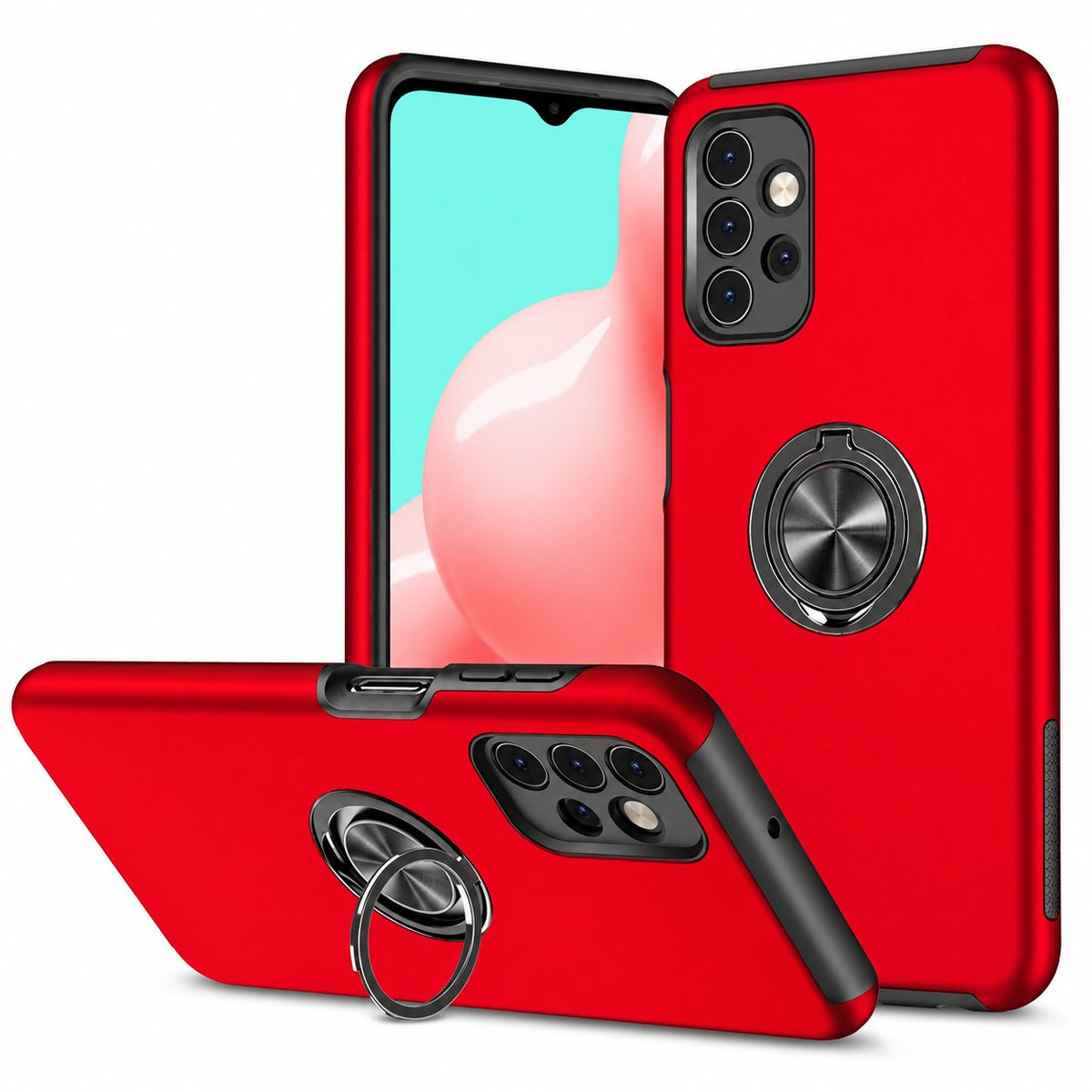 Swirl Invisible Ring Case for Samsung Galaxy A51 - Red