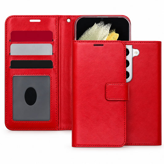 Photo ID Wallet Case for Samsung Galaxy S22 Plus - Red