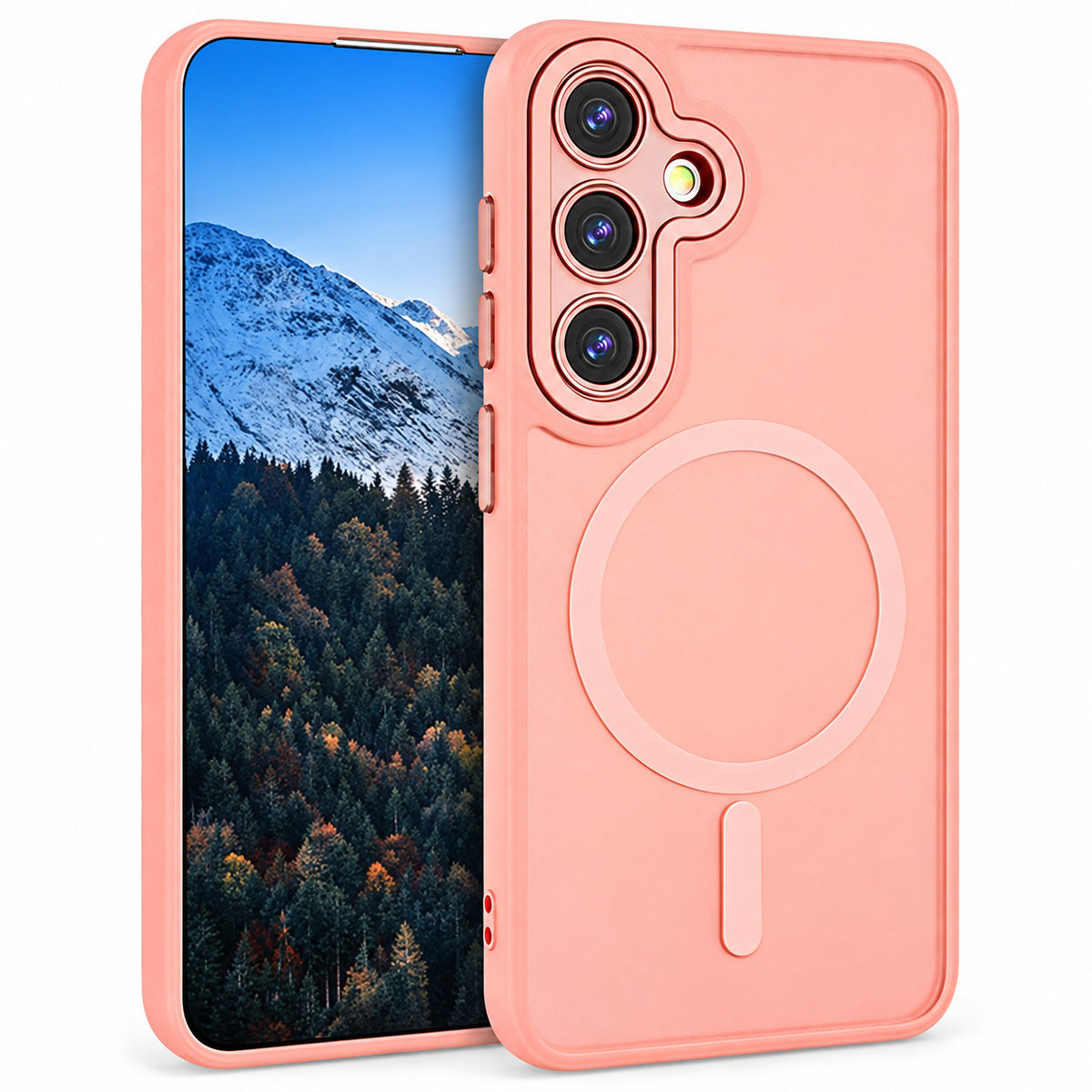 Matt Rubberized MagSafe Case for Samsung Galaxy S25 Plus - Rose Gold